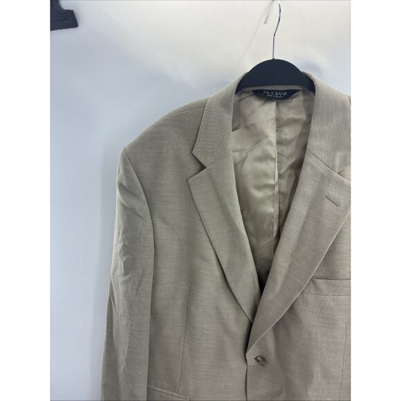 Jos. A. Bank Mens 44 Wool Linen Blazer Tan Two Button Sport Coat Classic Fit - Picture 4 of 7